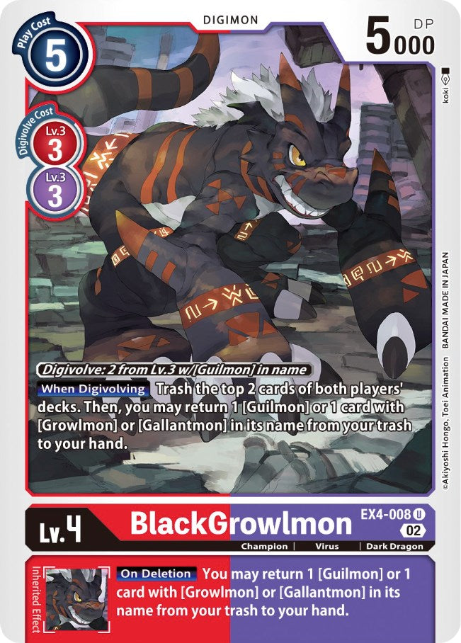 BlackGrowlmon [EX4-008] [Alternative Being Booster] | Black Swamp Games