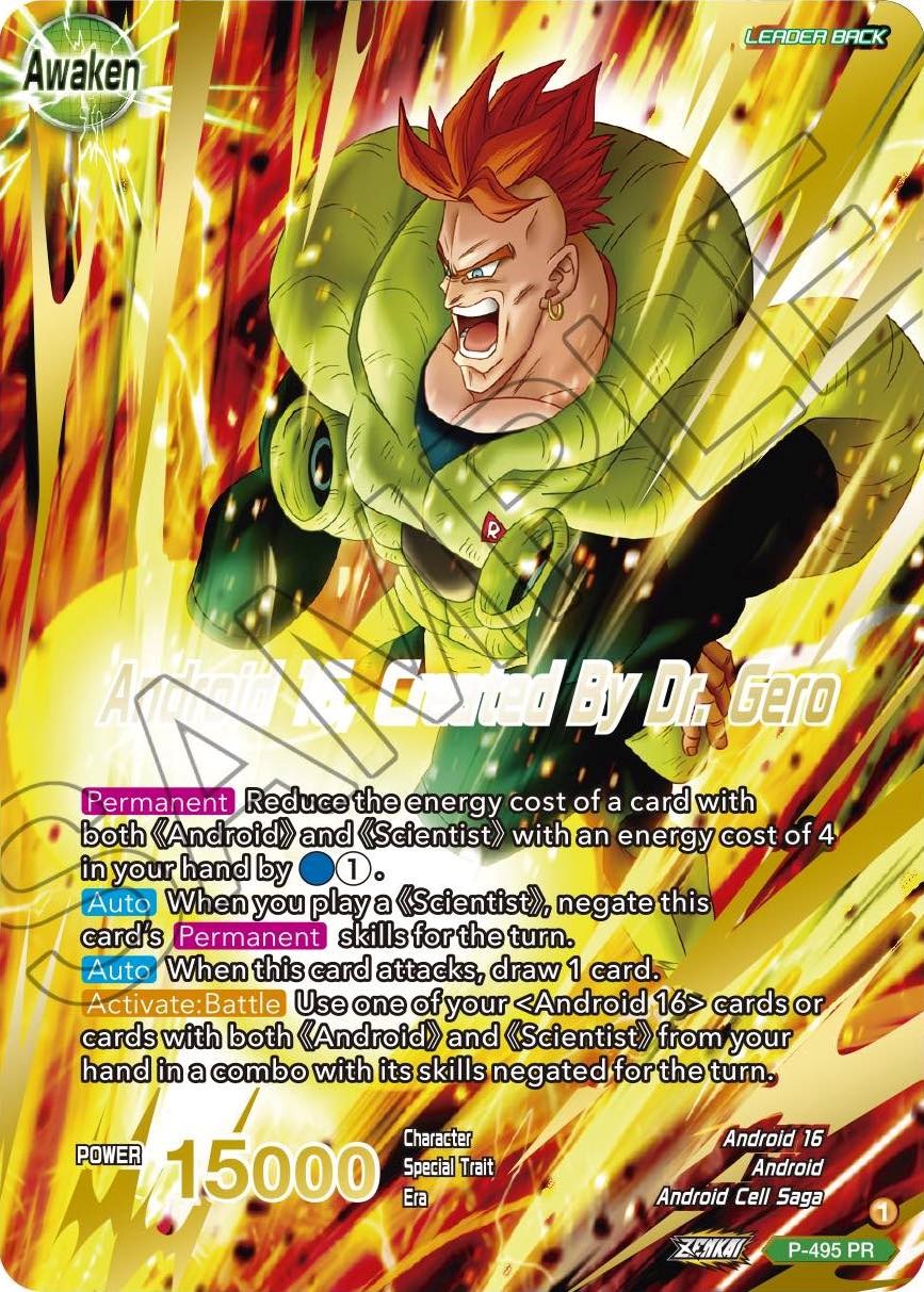 Android 16 // Android 16, Created By Dr. Gero (Gold Stamped) (P-495) [Promotion Cards] | Black Swamp Games