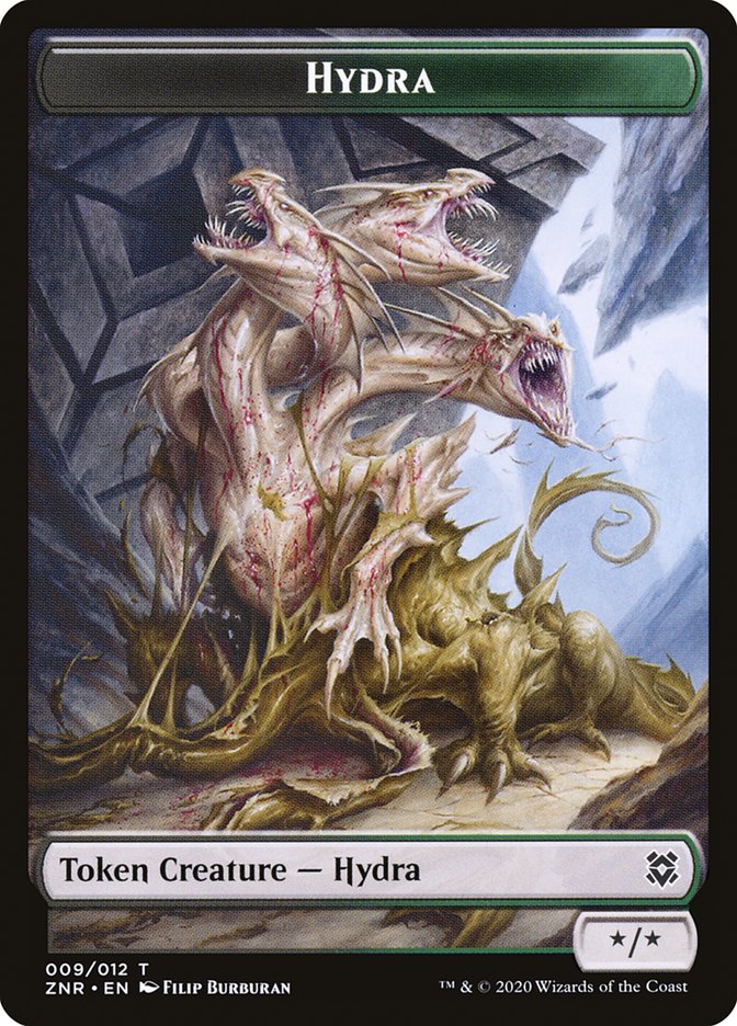 Drake // Hydra Double-Sided Token [Zendikar Rising Tokens] | Black Swamp Games