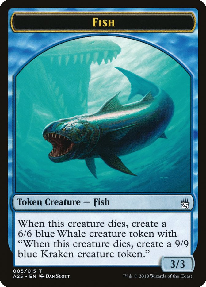 Fish // Kraken Double-Sided Token [Masters 25 Tokens] | Black Swamp Games