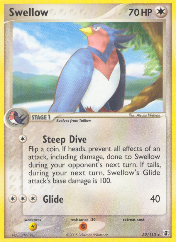 Swellow (32/113) [EX: Delta Species] | Black Swamp Games