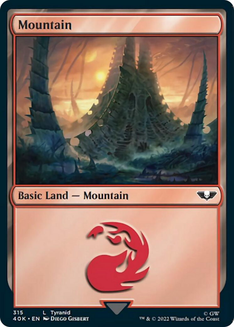 Mountain (315) (Surge Foil) [Warhammer 40,000] | Black Swamp Games