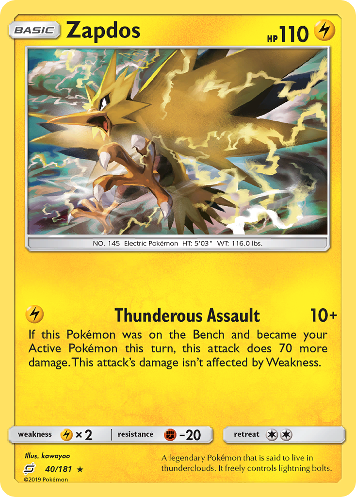 Zapdos (40/181) [Sun & Moon: Team Up] | Black Swamp Games