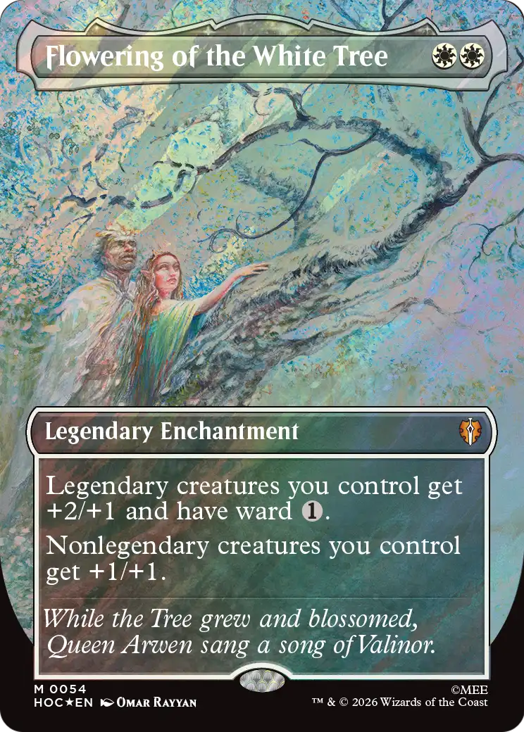 Flowering of the White Tree (Borderless) (Surge Foil) [The Hobbit: Eternal-Legal] | Black Swamp Games