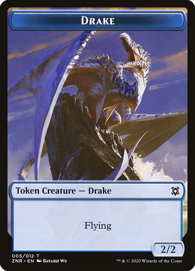 Construct // Drake Double-Sided Token [Zendikar Rising Tokens] | Black Swamp Games