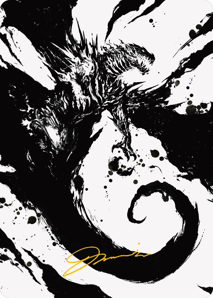 Capricious Hellraiser Art Card (Gold-Stamped Signature) [Phyrexia: All Will Be One Art Series] | Black Swamp Games