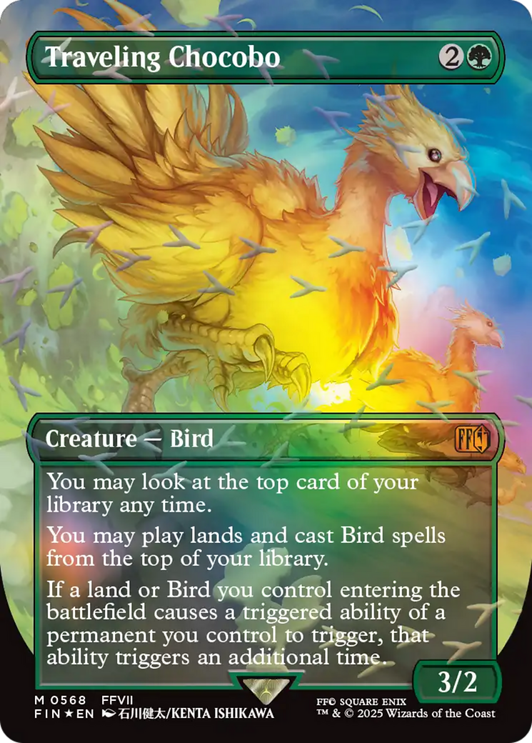 Traveling Chocobo (Borderless) (Chocobo Track Foil) [FINAL FANTASY] | Black Swamp Games