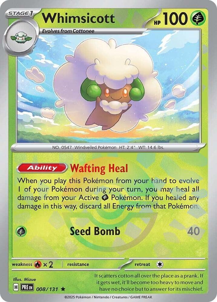 Whimsicott (008/131) (Poke Ball Pattern) [Scarlet & Violet: Prismatic Evolutions] | Black Swamp Games