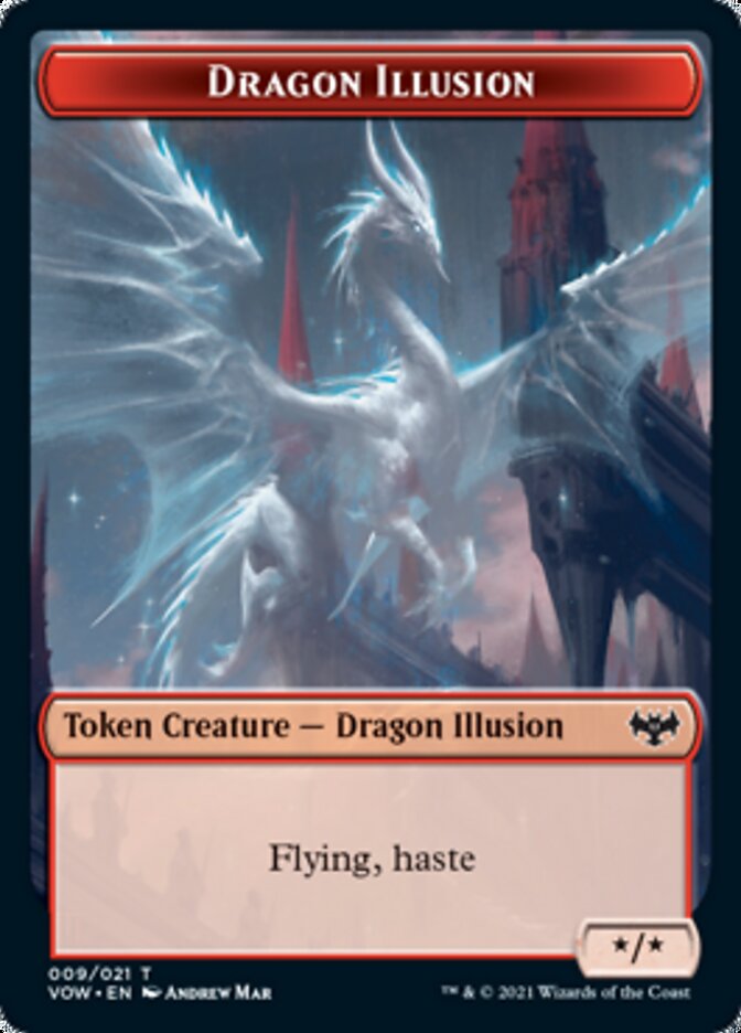 Blood // Dragon Illusion Double-Sided Token [Innistrad: Crimson Vow Tokens] | Black Swamp Games