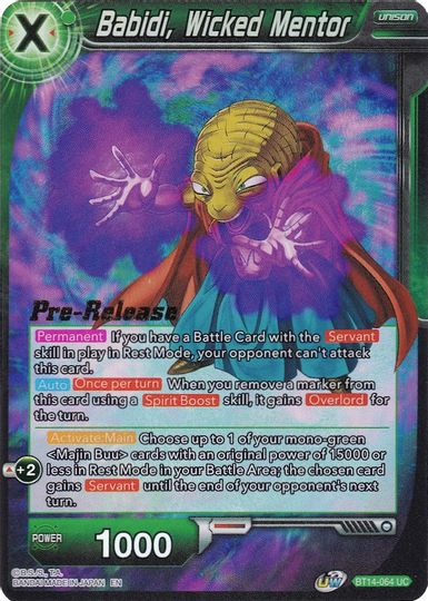 Babidi, Wicked Mentor (BT14-064) [Cross Spirits Prerelease Promos] | Black Swamp Games