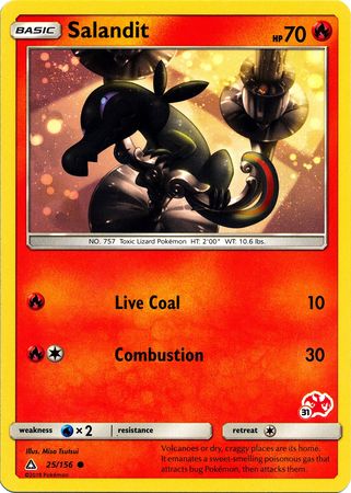 Salandit (25/156) (Charizard Stamp #31) [Battle Academy 2020] | Black Swamp Games
