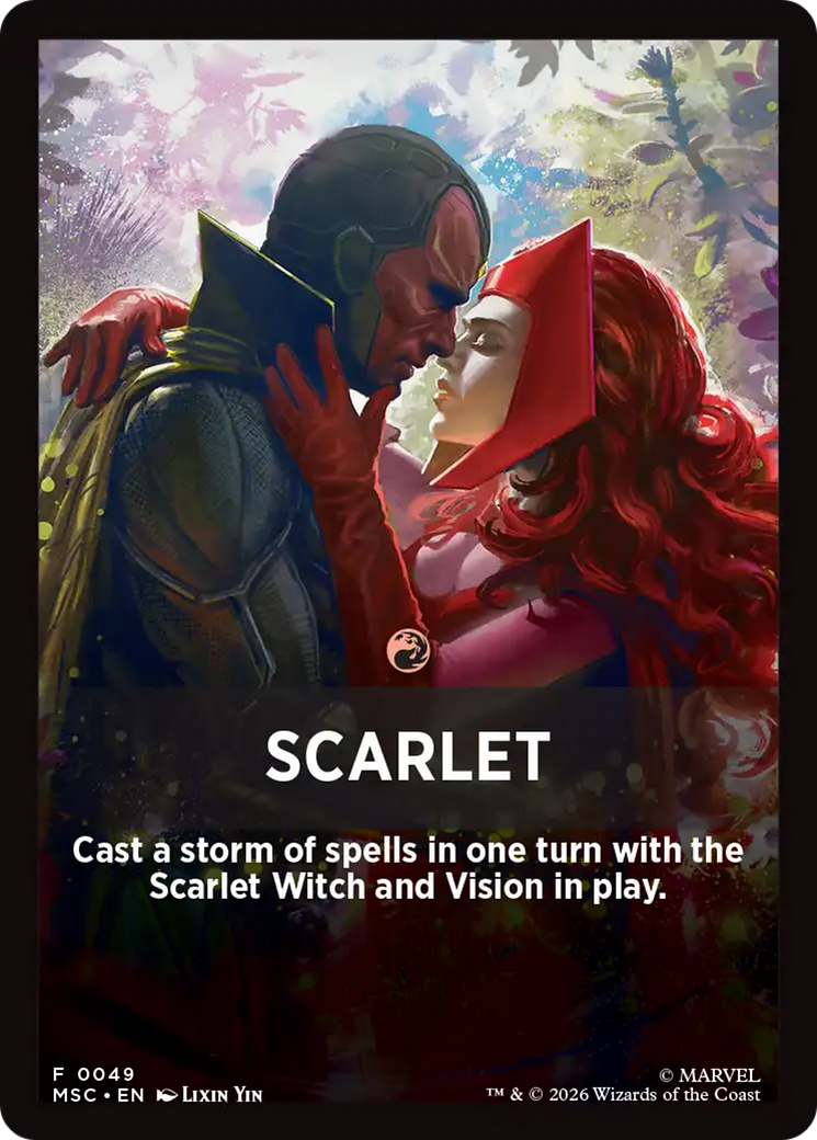 Scarlet Theme Card [Marvel Super Heroes Commander] | Black Swamp Games