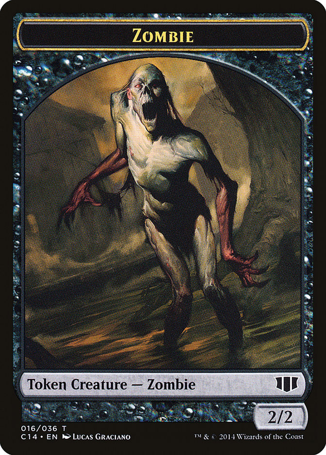 Horror // Zombie (016/036) Double-Sided Token [Commander 2014 Tokens] | Black Swamp Games