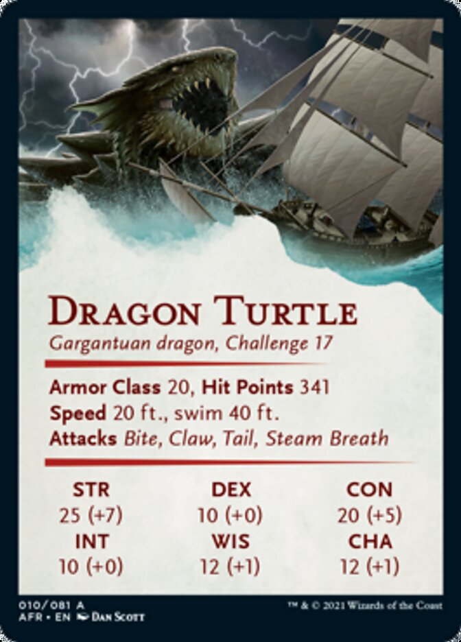Dragon Turtle Art Card [Dungeons & Dragons: Adventures in the Forgotten Realms Art Series] | Black Swamp Games