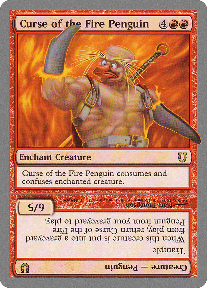 Curse of the Fire Penguin // Curse of the Fire Penguin Creature [Unhinged] | Black Swamp Games
