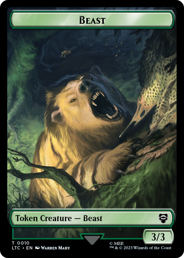 Beast // Treefolk Double Sided Token [The Lord of the Rings: Tales of Middle-Earth Commander Tokens] | Black Swamp Games