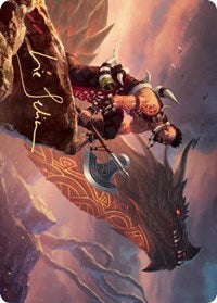 Dragonkin Berserker Art Card (Gold-Stamped Signature) [Kaldheim Art Series] | Black Swamp Games