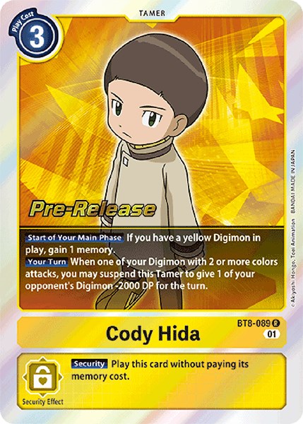 Cody Hida [BT8-089] [New Awakening Pre-Release Cards] | Black Swamp Games