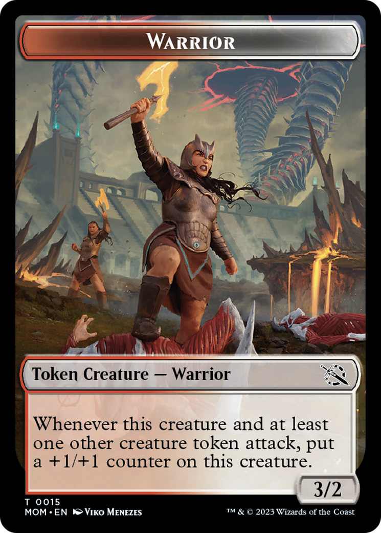 Warrior // Zombie Double-Sided Token [March of the Machine Tokens] | Black Swamp Games