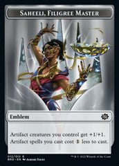 Powerstone // Saheeli, Filigree Master Emblem Double-Sided Token [The Brothers' War Tokens] | Black Swamp Games