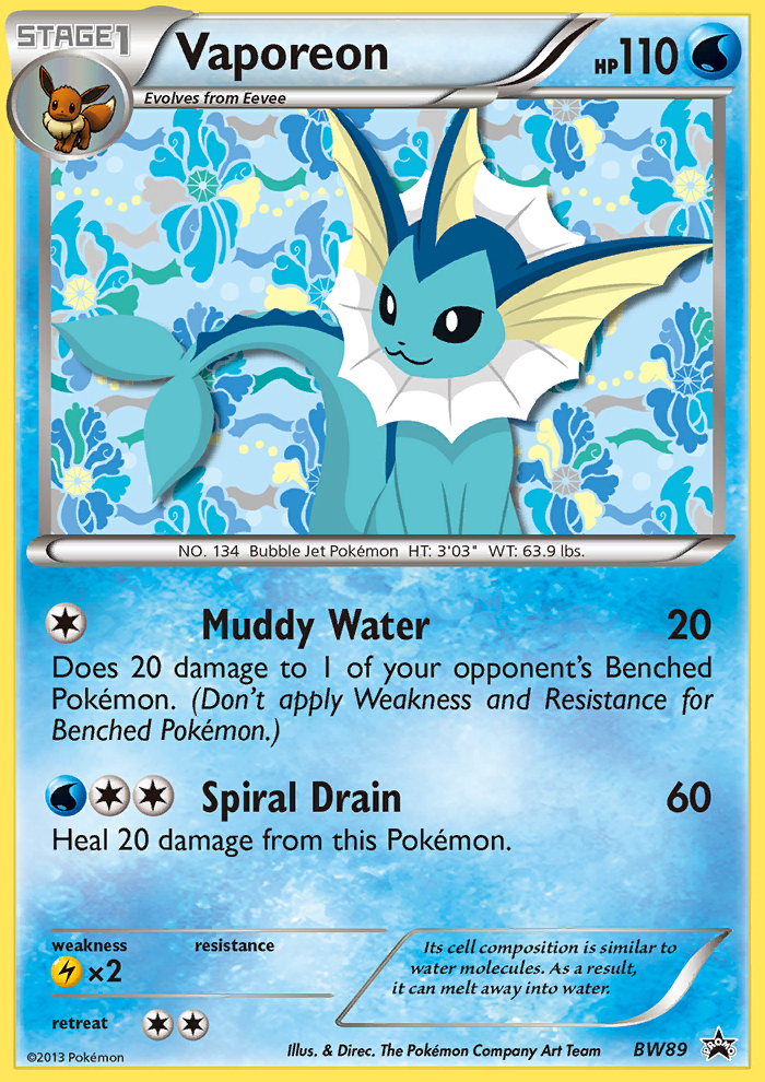 Vaporeon (BW89) [Black & White: Black Star Promos] | Black Swamp Games