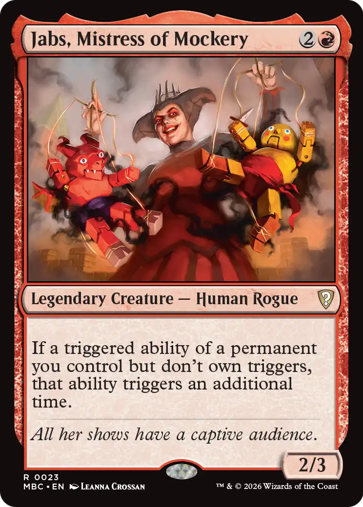 Jabs, Mistress of Mockery [Mystery Booster: Commander Edition] | Black Swamp Games