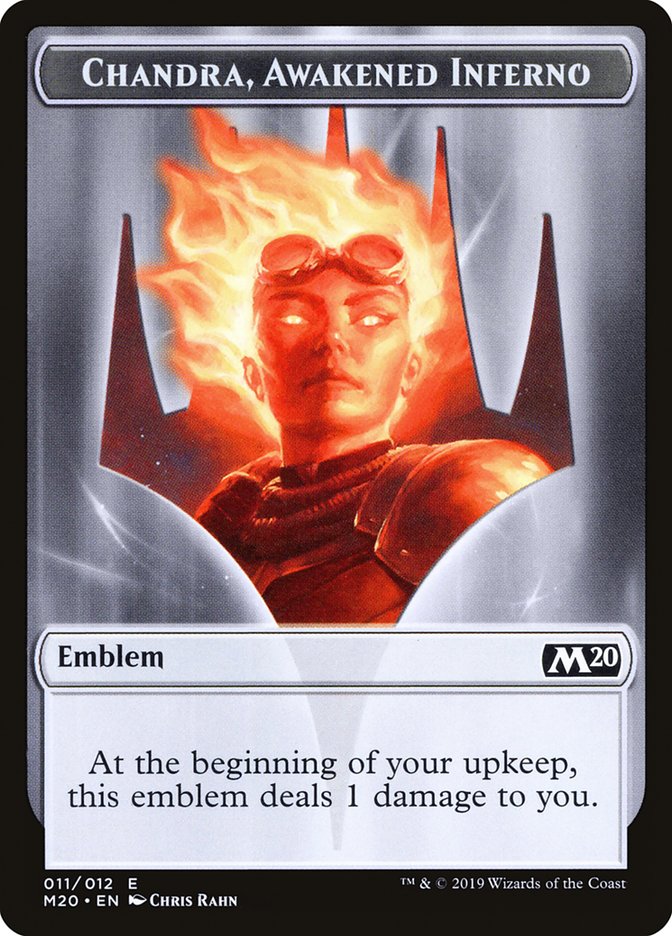 Chandra, Awakened Inferno Emblem [Core Set 2020 Tokens] | Black Swamp Games