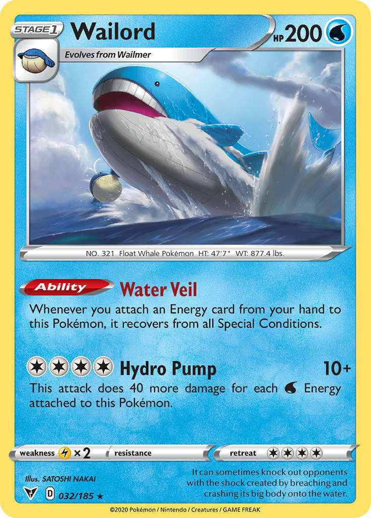 Wailord (032/185) [Sword & Shield: Vivid Voltage] | Black Swamp Games