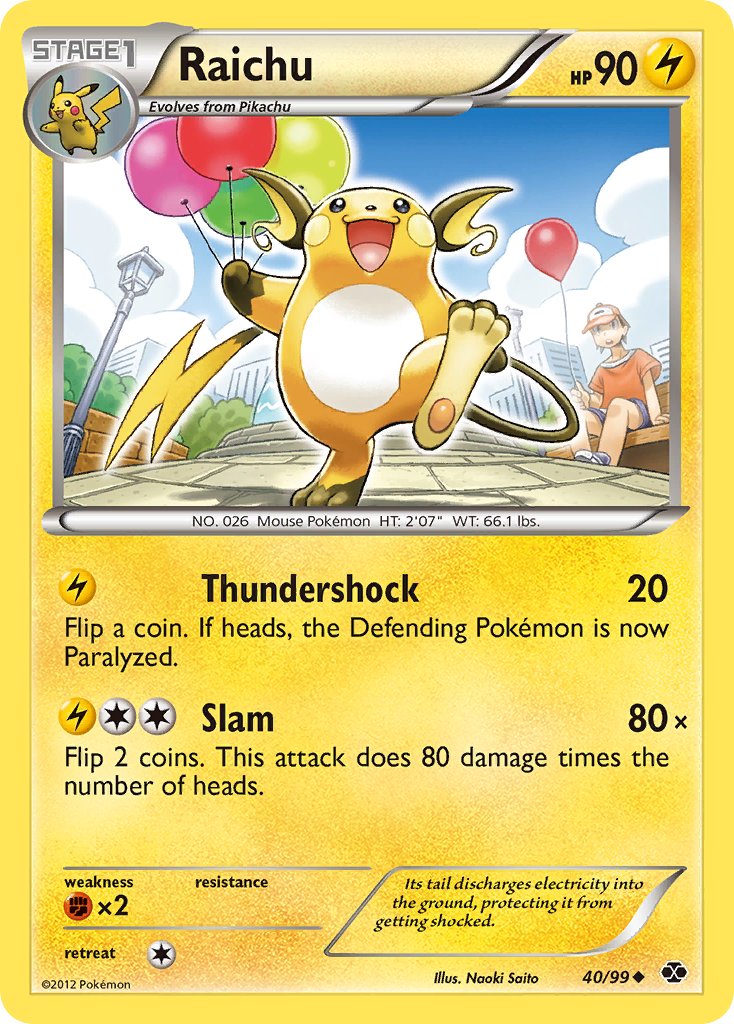 Raichu (40/99) (Cosmos Holo) (Blister Exclusive) [Black & White: Next Destinies] | Black Swamp Games