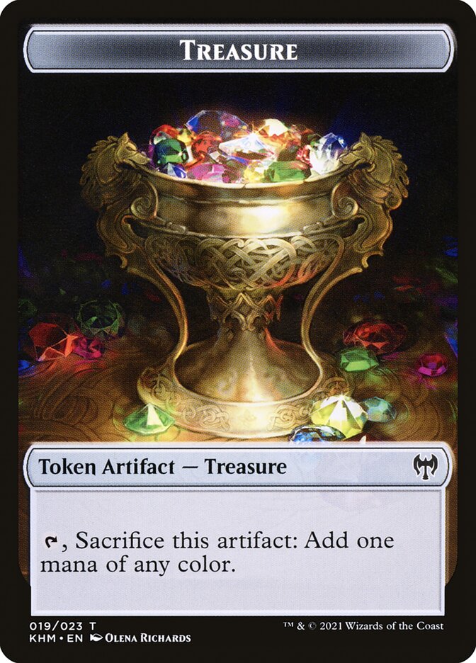 Treasure // Clue Double-Sided Token [Pioneer Challenger Decks 2022] | Black Swamp Games