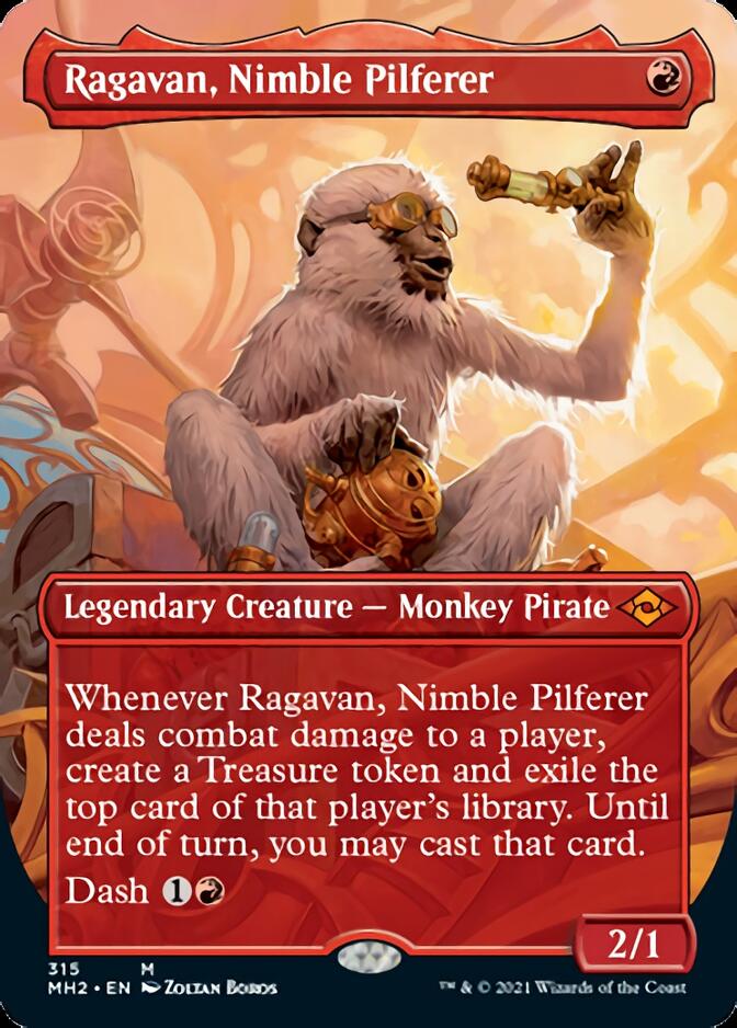 Ragavan, Nimble Pilferer (Borderless Alternate Art) [Modern Horizons 2] | Black Swamp Games