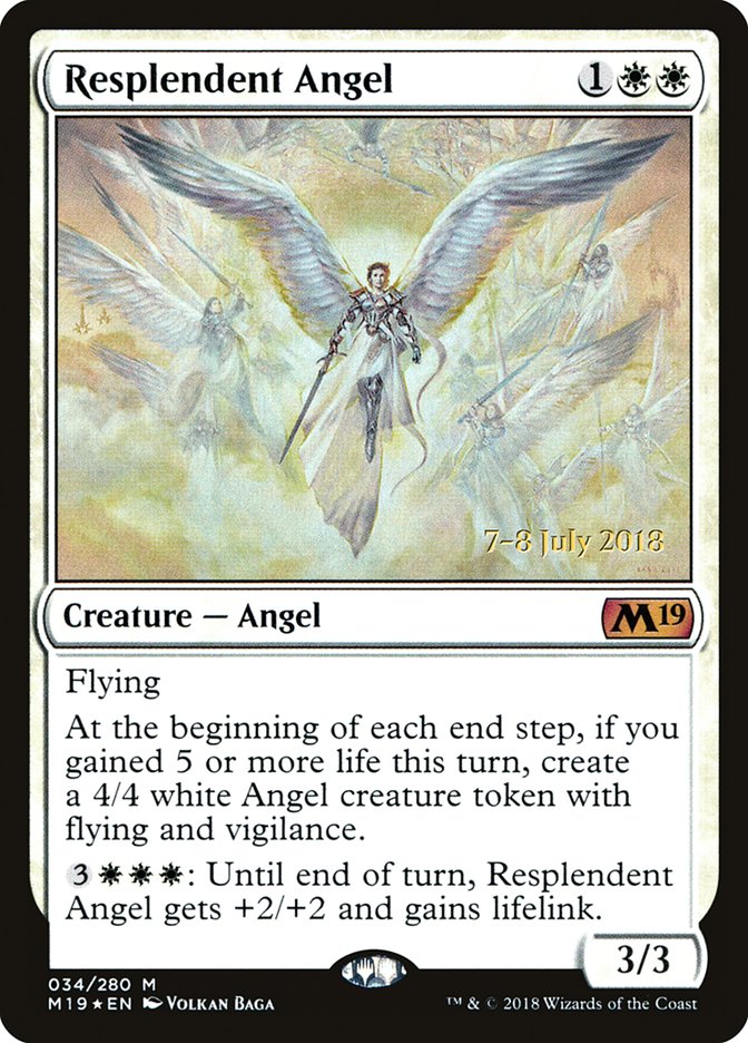 Resplendent Angel [Core Set 2019 Prerelease Promos] | Black Swamp Games