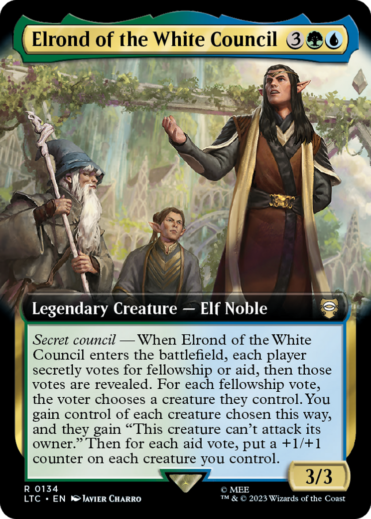 Elrond of the White Council (Extended Art) [The Lord of the Rings: Tales of Middle-Earth Commander] | Black Swamp Games