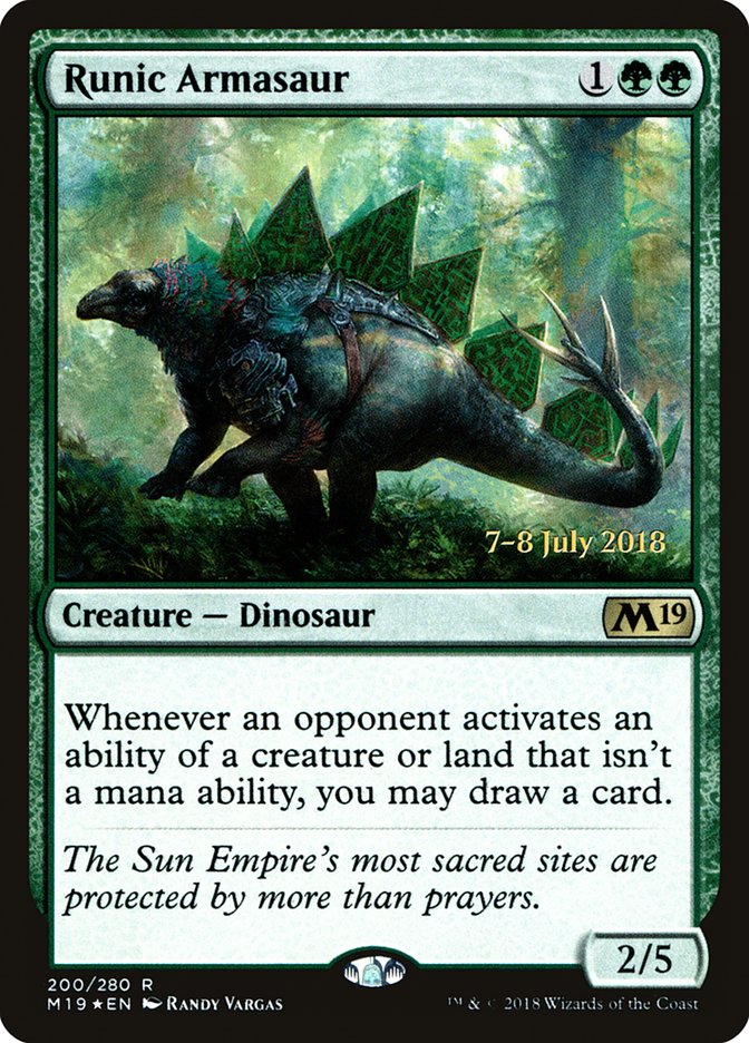 Runic Armasaur [Core Set 2019 Prerelease Promos] | Black Swamp Games