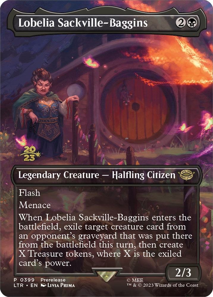Lobelia Sackville-Baggins (399) [The Lord of the Rings: Tales of Middle-Earth Prerelease Promos] | Black Swamp Games