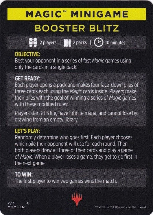 Booster Blitz (Magic Minigame) [March of the Machine Minigame] | Black Swamp Games