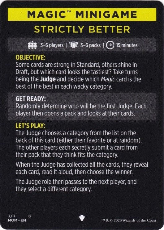 Strictly Better (Magic Minigame) [March of the Machine Minigame] | Black Swamp Games