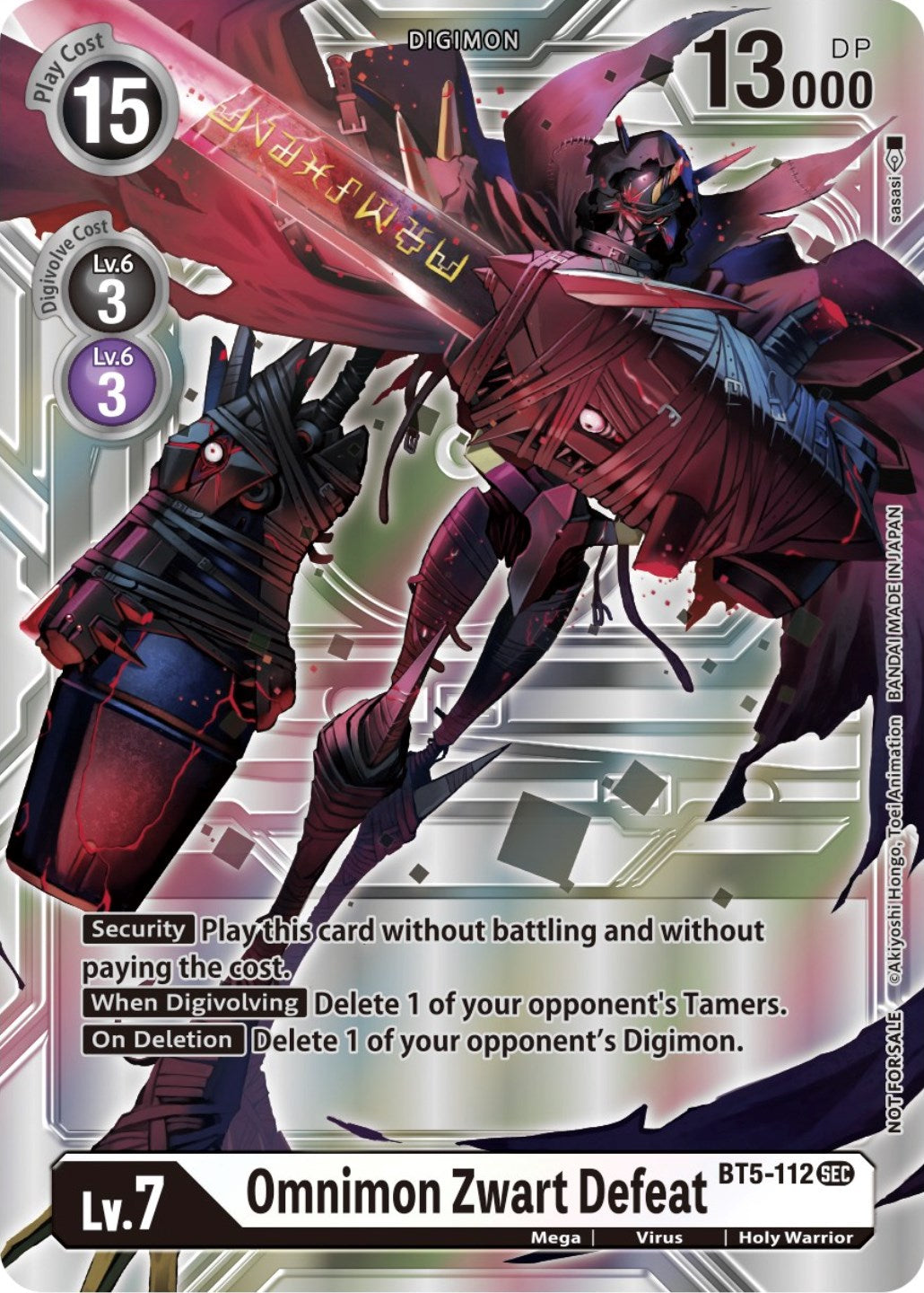 Omnimon Zwart Defeat [BT5-112] (Silver Alternate Art) [Alternative Being Booster] | Black Swamp Games