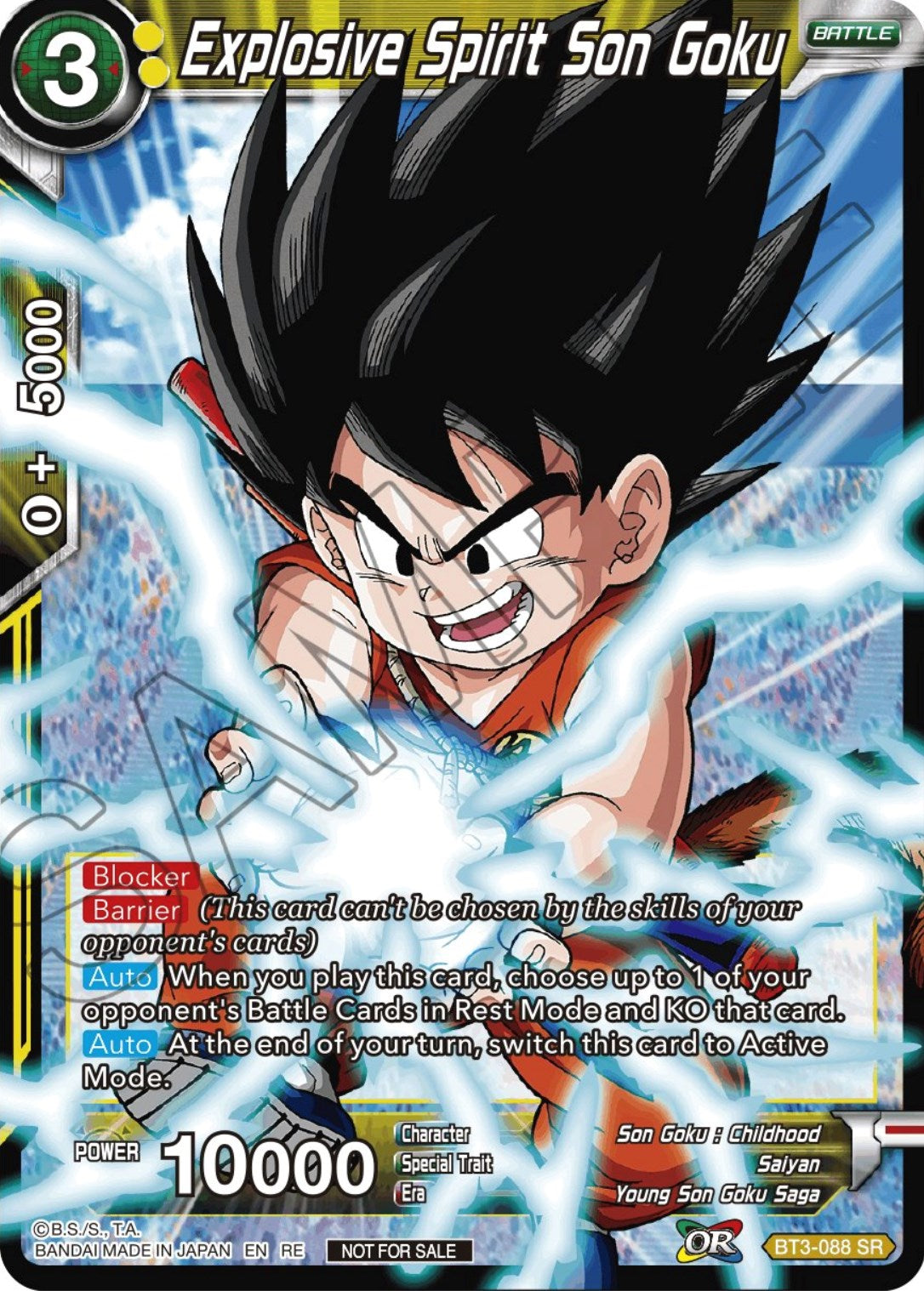 Explosive Spirit Son Goku (Championship Selection Pack 2023 Vol.2) (Silver Foil) (BT3-088) [Tournament Promotion Cards] | Black Swamp Games