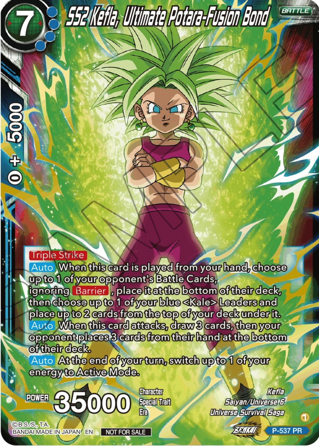 SS2 Kefla, Ultimate Potara-Fusion Bond (Championship Selection Pack 2023 Vol.2) (Gold-Stamped Silver Foil) (P-537) [Tournament Promotion Cards] | Black Swamp Games