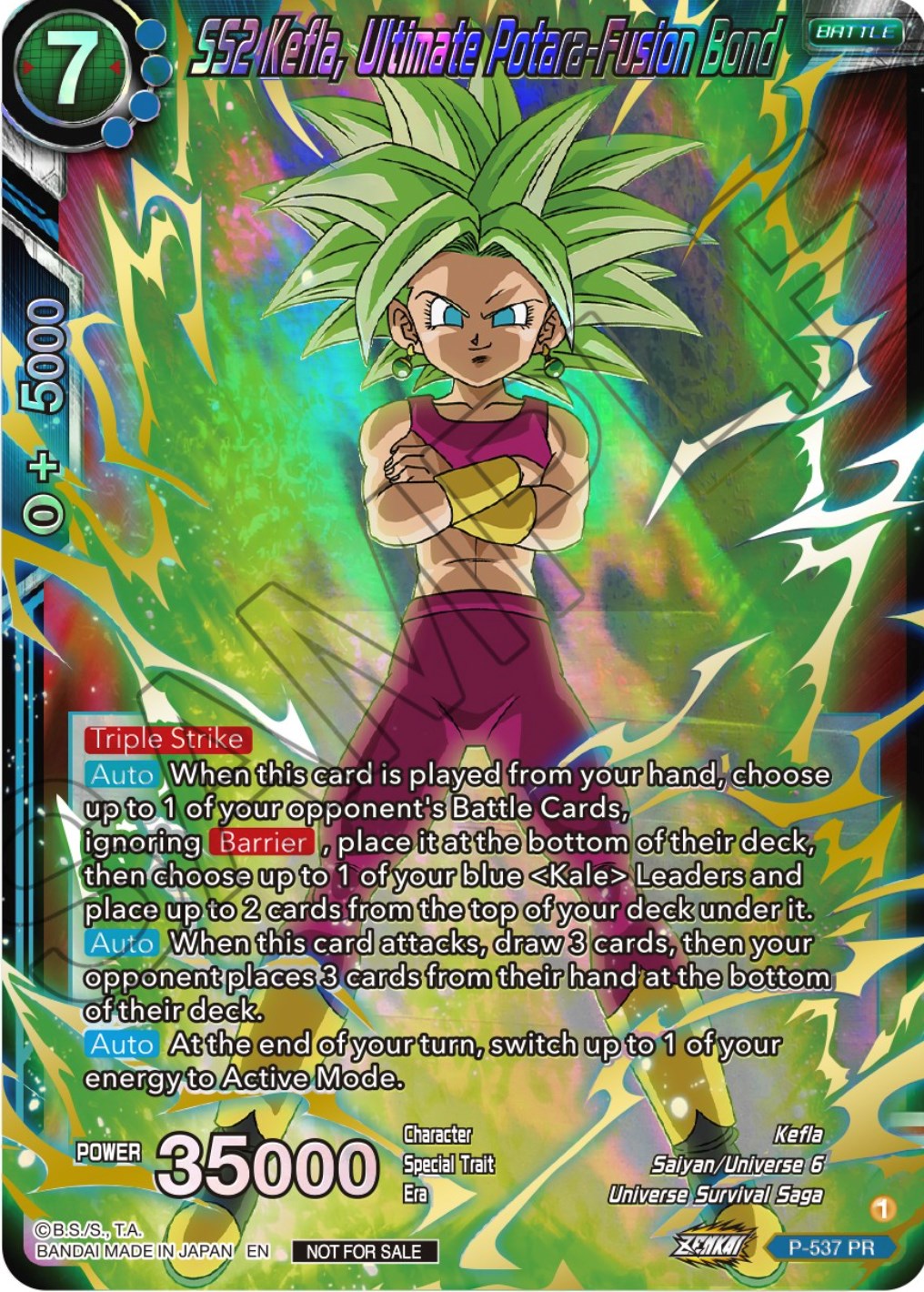 SS2 Kefla, Ultimate Potara-Fusion Bond (Championship Selection Pack 2023 Vol.2) (Gold-Stamped Shatterfoil) (P-537) [Tournament Promotion Cards] | Black Swamp Games