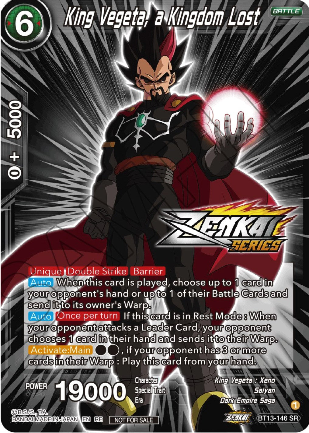 King Vegeta, a Kingdom Lost (Event Pack 12) (BT13-146) [Tournament Promotion Cards] | Black Swamp Games