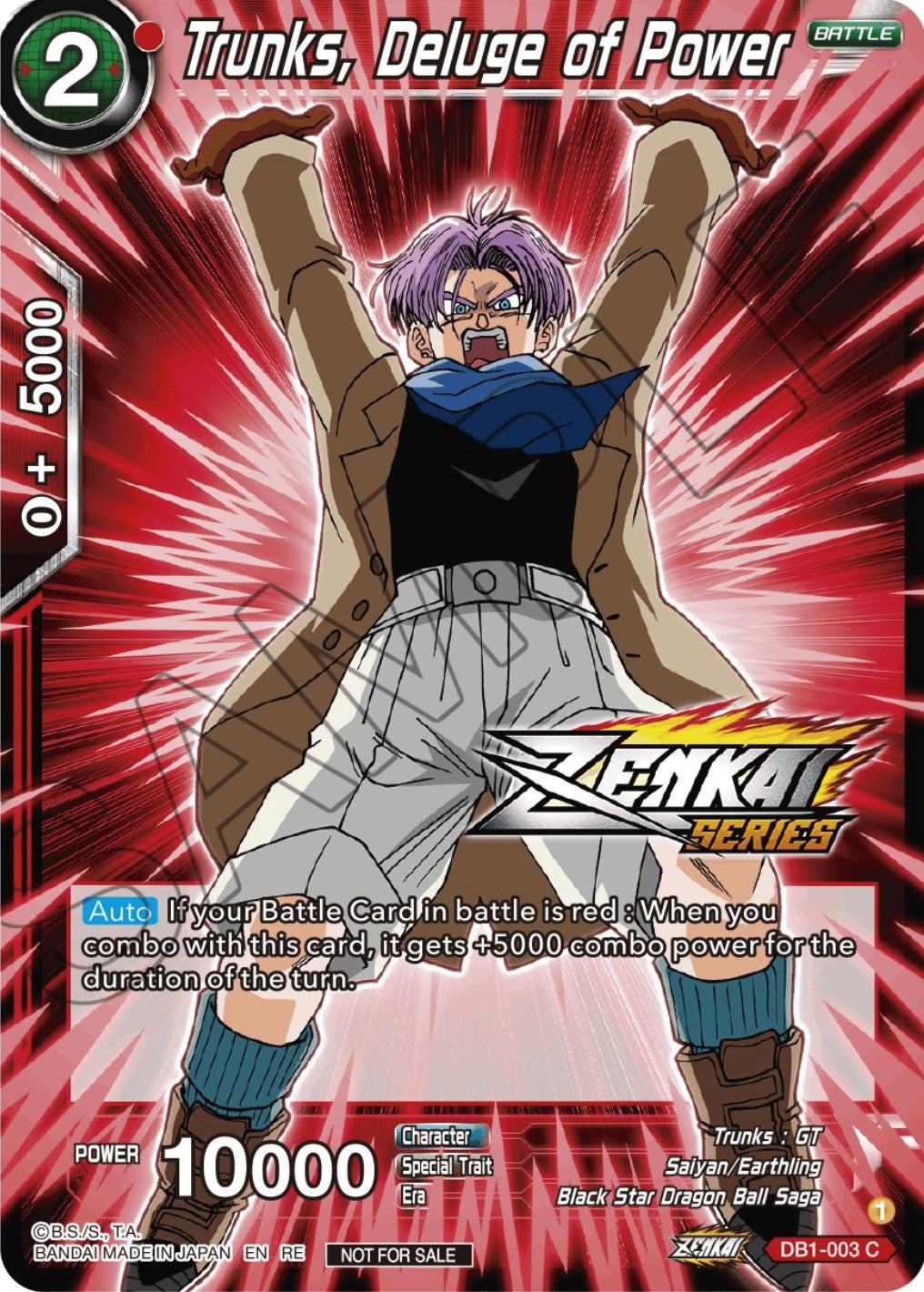 Trunks, Deluge of Power (Event Pack 12) (DB1-003) [Tournament Promotion Cards] | Black Swamp Games