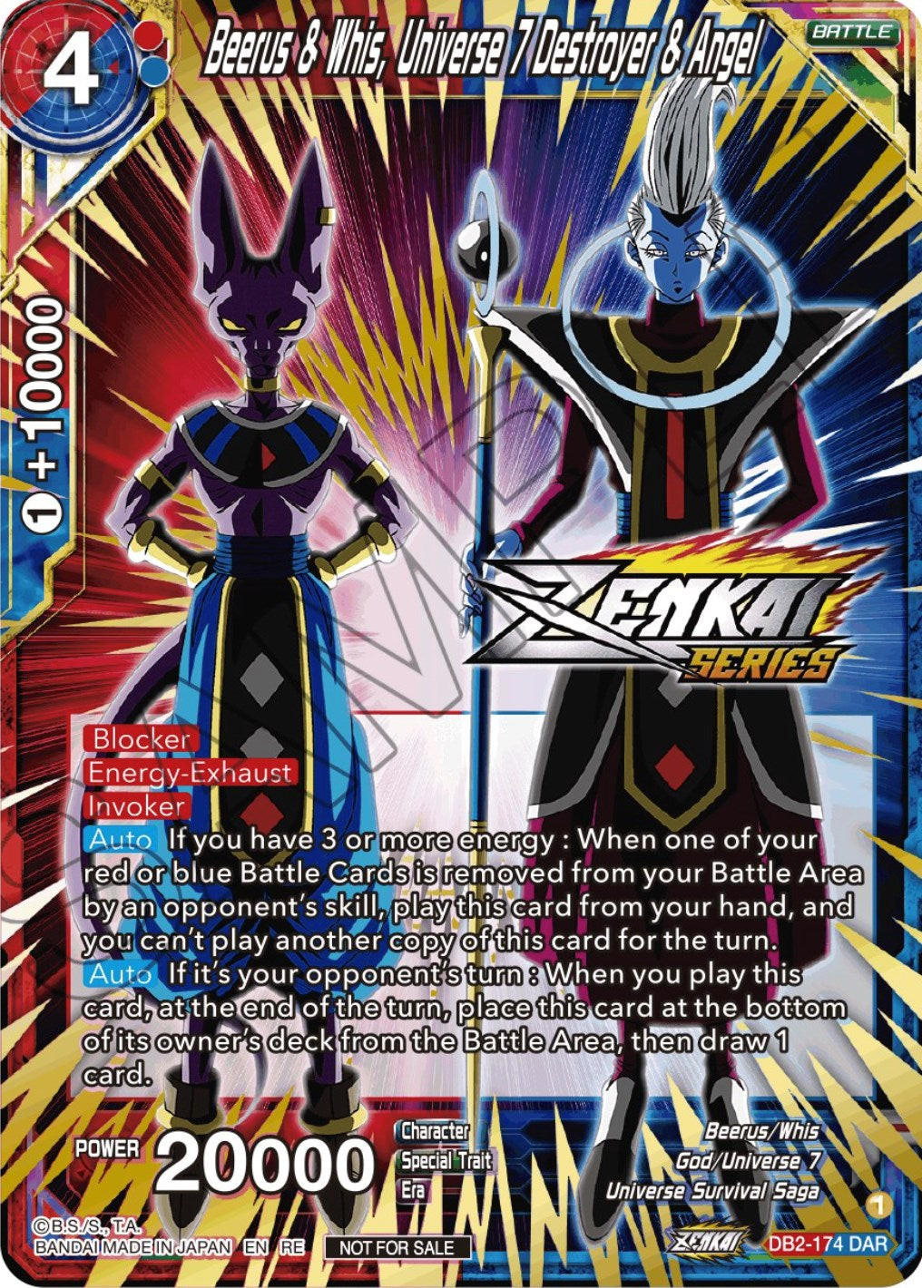 Beerus & Whis, Universe 7 Destroyer & Angel (Event Pack 12) (DB2-174) [Tournament Promotion Cards] | Black Swamp Games