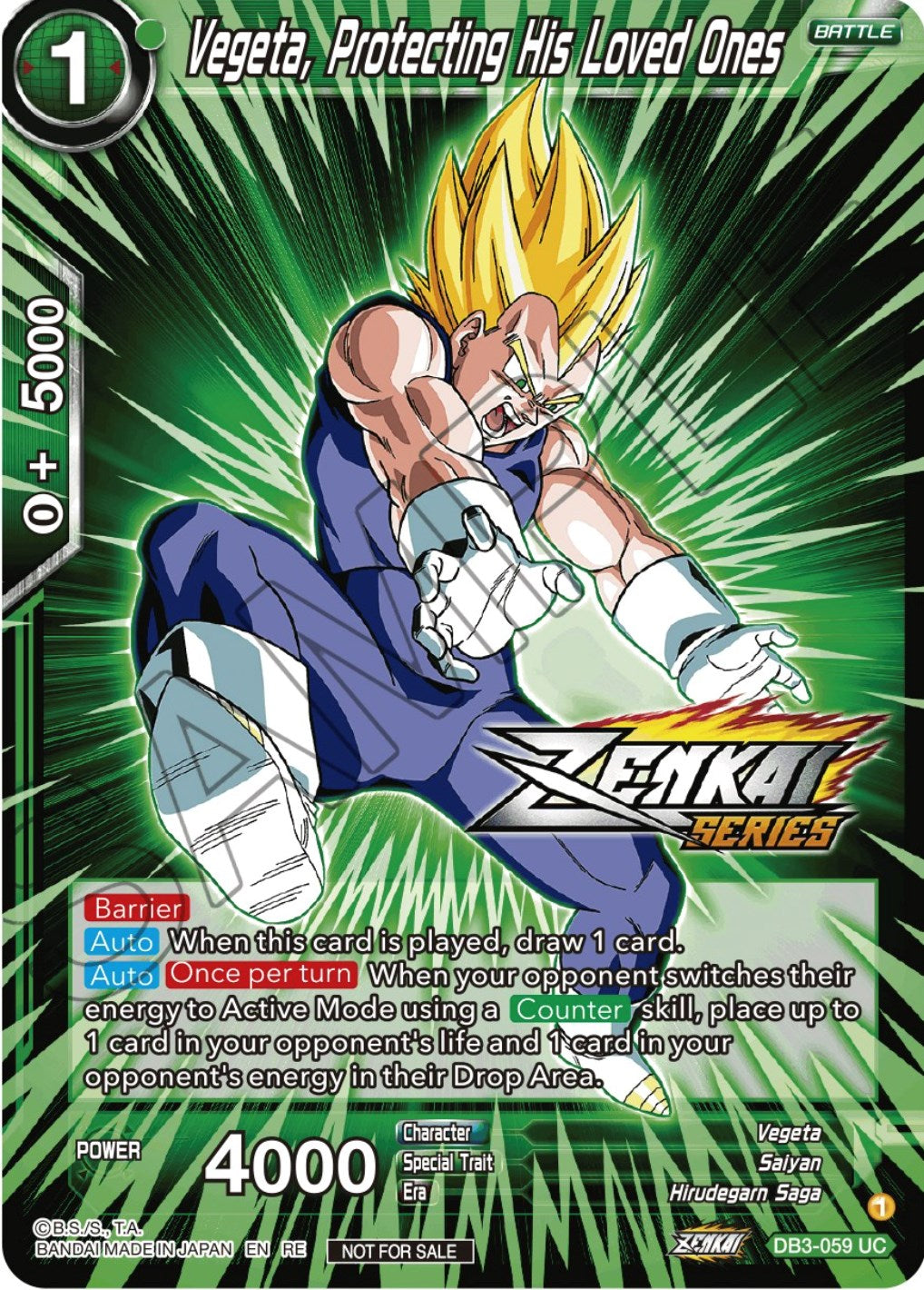 Vegeta, Protecting His Loved Ones (Event Pack 12) (DB3-059) [Tournament Promotion Cards] | Black Swamp Games