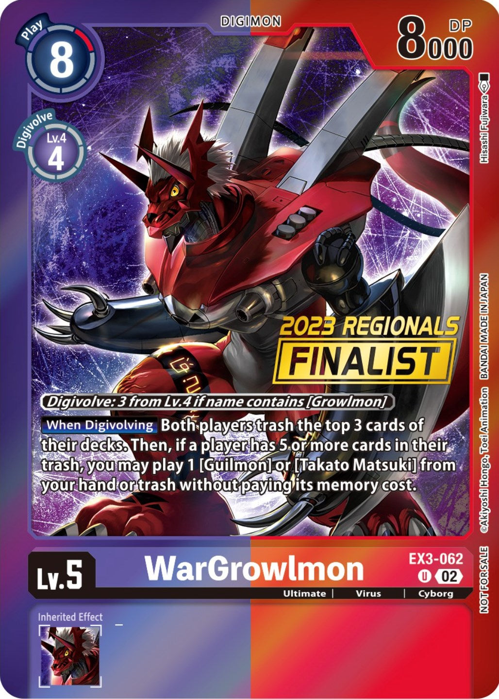 WarGrowlmon [EX3-062] (2023 Regionals Finalist) [Draconic Roar Promos] | Black Swamp Games