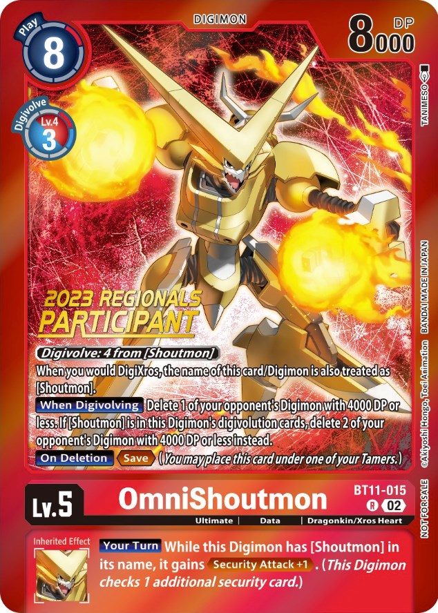 OmniShoutmon [BT11-015] (2023 Regionals Participant) [Dimensional Phase Promos] | Black Swamp Games