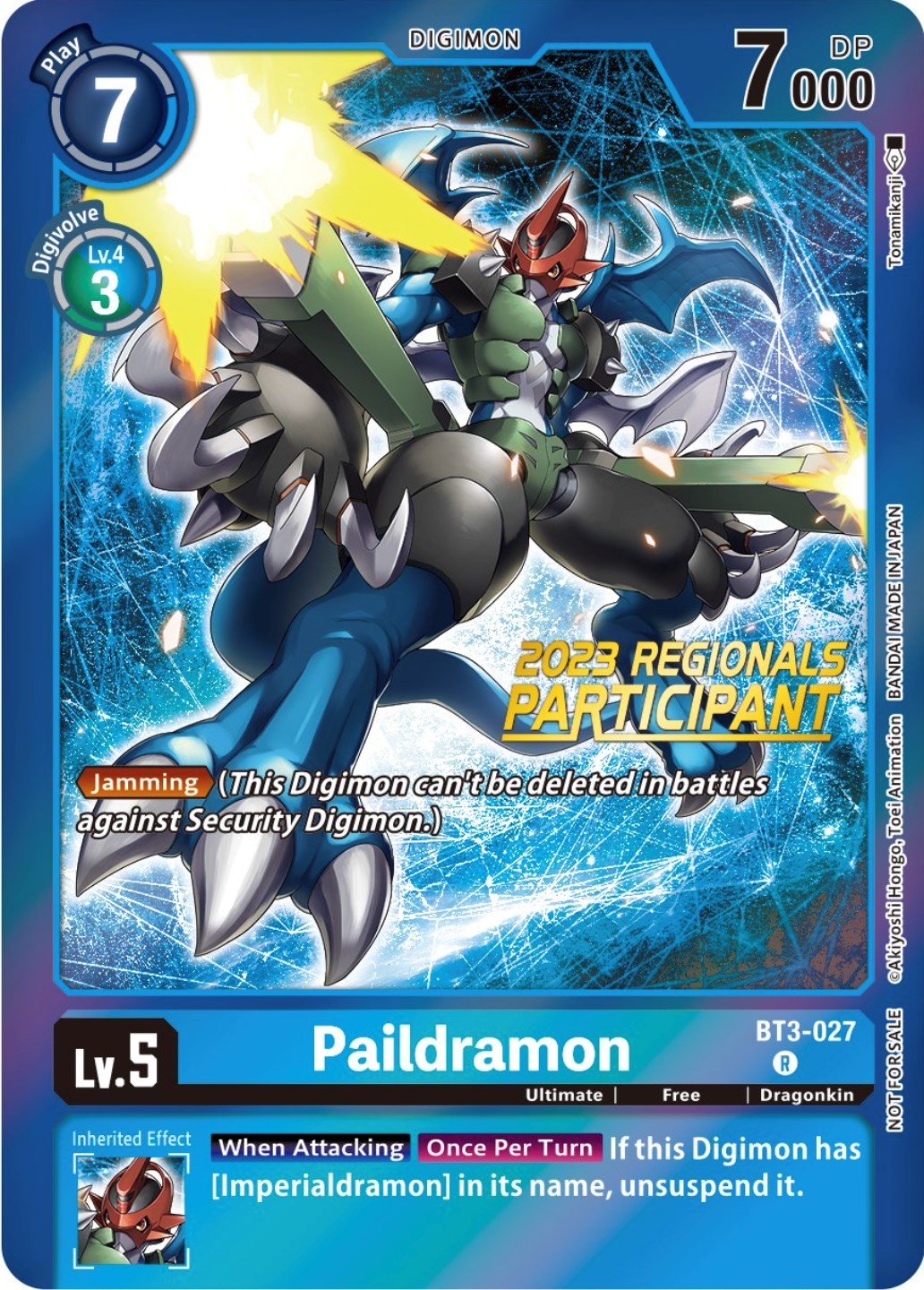 Paildramon [BT3-027] (2023 Regionals Participant) [Release Special Booster Promos] | Black Swamp Games