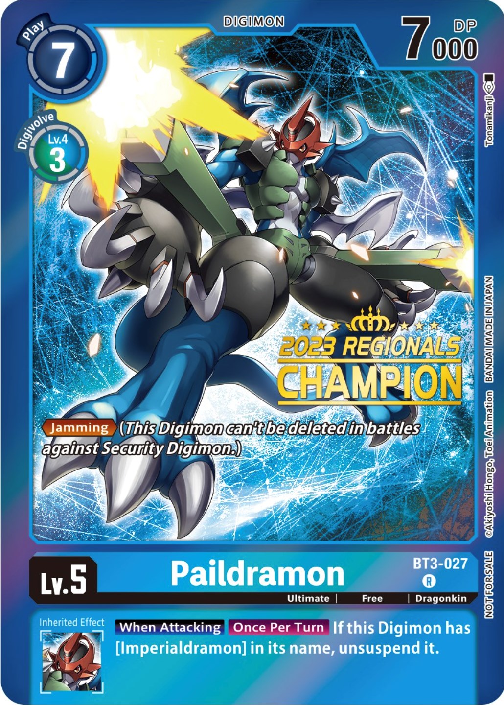 Paildramon [BT3-027] (2023 Regionals Champion) [Release Special Booster Promos] | Black Swamp Games