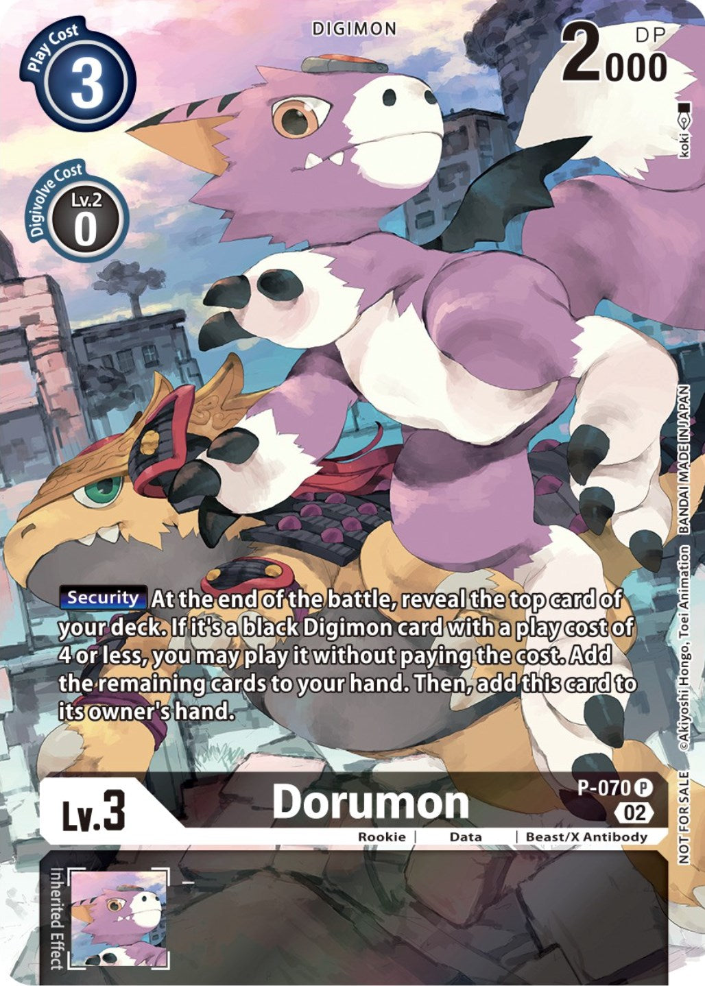 Dorumon [P-070] (Official Tournament Pack Vol. 10) [Promotional Cards] | Black Swamp Games